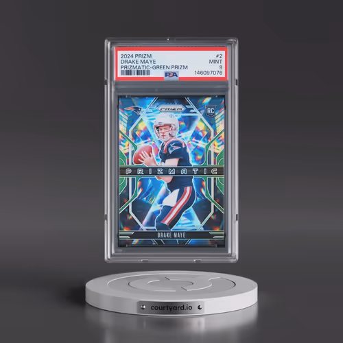 2024 Panini Prizm Prizmatic #2 Drake Maye - Green Prizm (PSA 9 MINT)