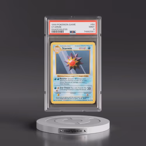 1999 Pokémon Game #64 Starmie - Shadowless (PSA 9 MINT)