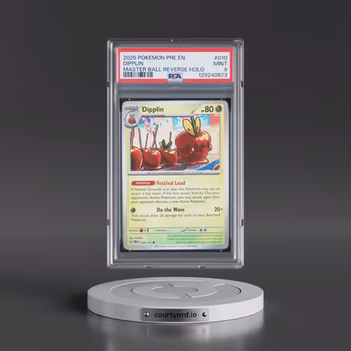 2025 Pokémon Pre EN-Prismatic Evolutions #010 Dipplin - Reverse Holo Master Ball (PSA 9 MINT)