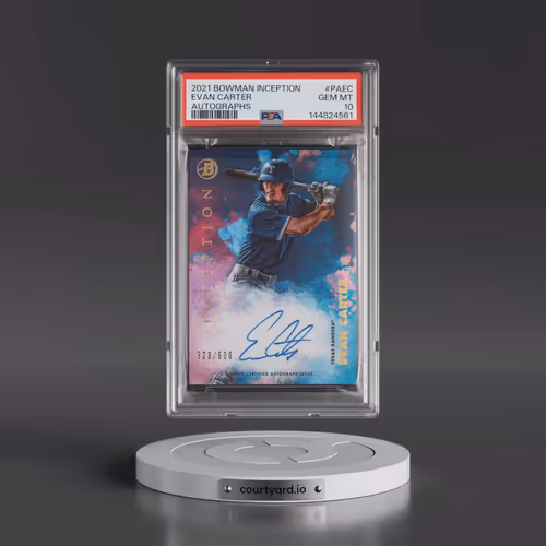 2021 Bowman Inception Autographs #PAEC Evan Carter (PSA 10 GEM MINT)