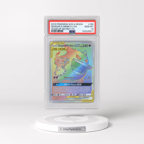 2019 Pokémon Sun & Moon Team Up #186 Gengar & Mimikyu GX - Holo Full Art Secret (PSA 10 GEM MINT)