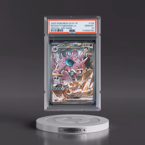 2025 Pokémon SV10-Glory of Team Rocket #126 Team Rocket's Nidoking EX - Holo Special Art Rare (PSA 1