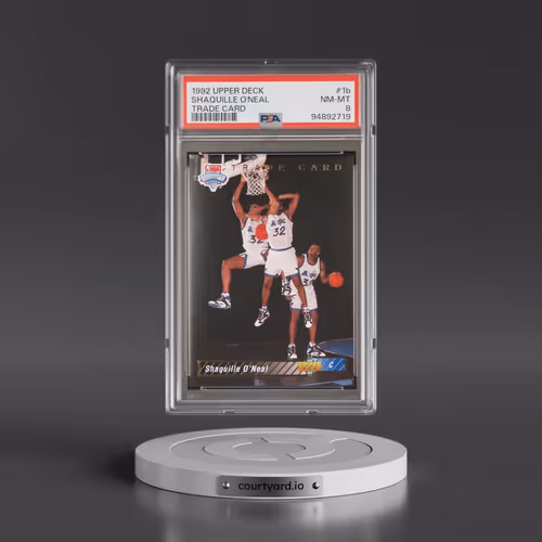 1992 Upper Deck #1b Shaquille O'Neal - Trade Card (PSA 8 NM-MT)