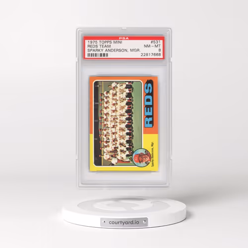 1975 Topps Mini #531 Reds Team - Sparky Anderson, Mgr. (PSA 8 NM-MT)