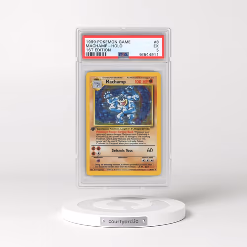 1999 Pokémon Game #8 Machamp - 1st Edition Holo (PSA 5 EX)