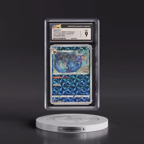 2025 Gem Pack Volume 2 - CBB2C - Simplified #02 07/14 Vaporeon - Geometric Pattern Holo (CGC 9 MINT)