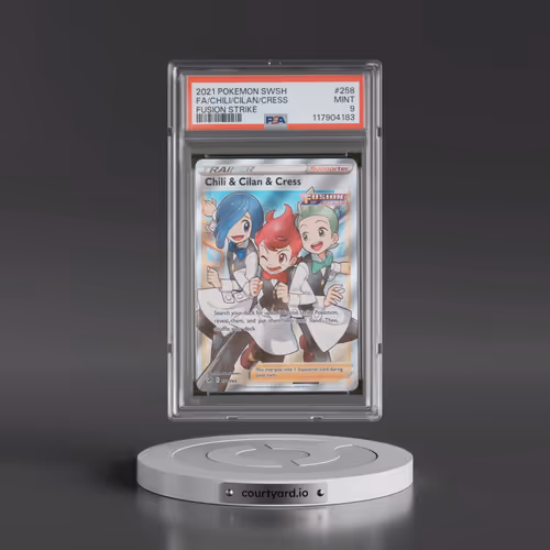 2021 Pokémon Sword & Shield Fusion Strike #258 Chili & Cilan & Cress - Full Art (PSA 9 MINT)