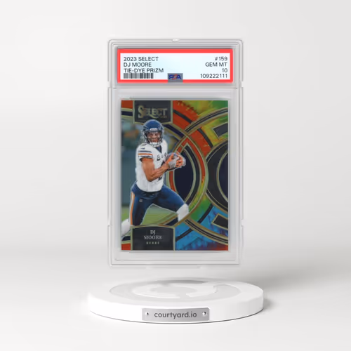 2023 Panini Select #159 DJ Moore - Tie-Dye Prizm (PSA 10 GEM MINT)