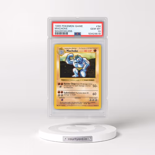 1999 Pokémon Game #34 Machoke - Shadowless (PSA 10 GEM MINT)