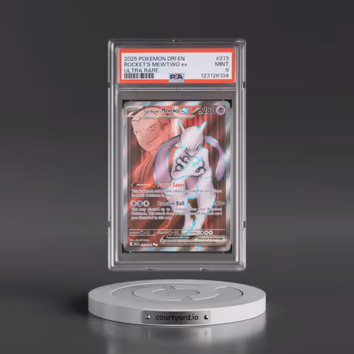 2025 Pokémon Dri EN-Destined Rivals #213 Team Rocket's Mewtwo EX - Holo Ultra Rare (PSA 9 MINT)
