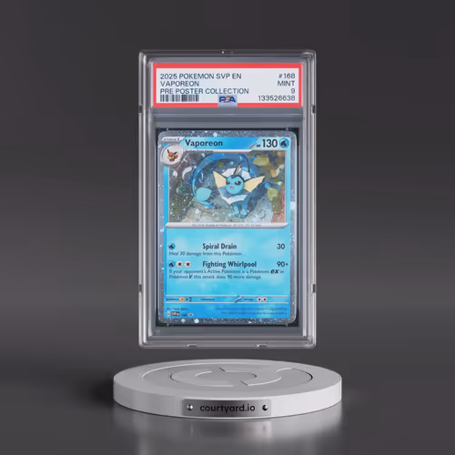 2025 Pokémon Svp EN-SV Black Star Promo #168 Vaporeon - Prismatic Evolutions Poster Collection (PSA