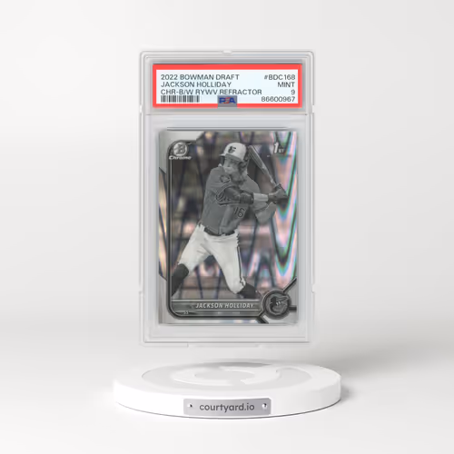 2022 Bowman Draft #BDC168 Jackson Holliday - Chrome-Black & White Raywave Refractor (PSA 9 MINT)