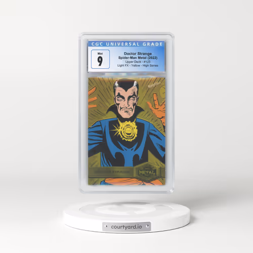 2022 Skybox Marvel Metal Universe Spider-Man #123 Doctor Strange - Light FX Yellow (CGC 9 MINT)