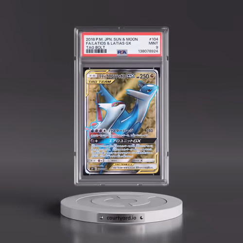 2018 Pokémon Sun & Moon Tag Bolt #104 Latias & Latios GX - Holo Full Art (PSA 9 MINT)
