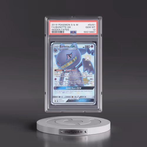 2019 Pokémon Sun & Moon Hidden Fates #SV61 Banette GX - Holo Full Art (PSA 10 GEM MINT)