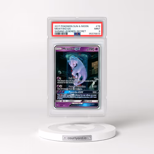2017 Pokémon Sun & Moon Shining Legends #78 Mewtwo GX - Holo Secret (PSA 9 MINT)
