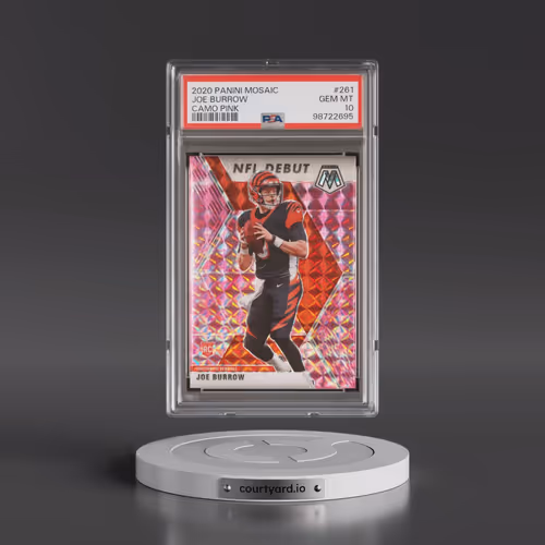 2020 Panini Mosaic #261 Joe Burrow - Camo Pink (PSA 10 GEM MINT)