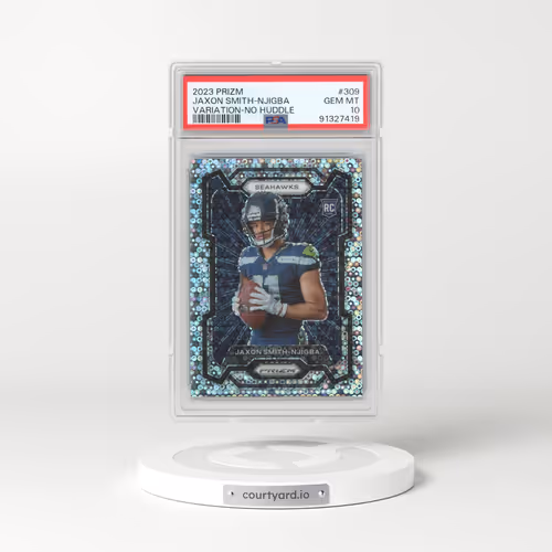 2023 Panini Prizm #309 Jaxon Smith-Njigba - Variation-No Huddle (PSA 10 GEM MINT)