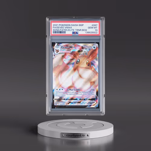 2021 Pokémon Swsh Black Star Promo #087 Eevee Vmax - Full Art Shining Fates Elite Trainer Box (PSA 1