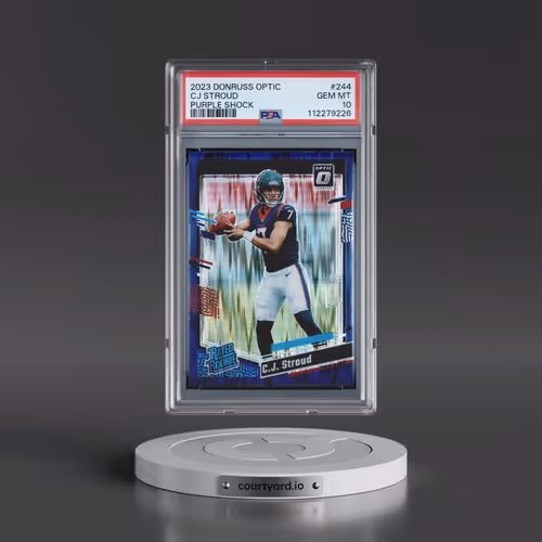 2023 Panini Donruss Optic #244 CJ Stroud - Purple Shock (PSA 10 GEM MINT)