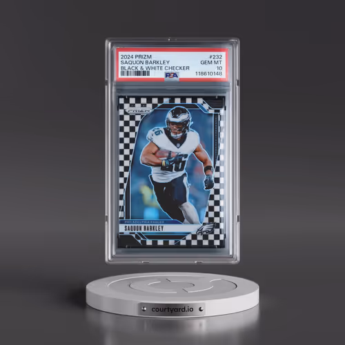 2024 Panini Prizm #232 Saquon Barkley - Black & White Checker (PSA 10 GEM MINT)