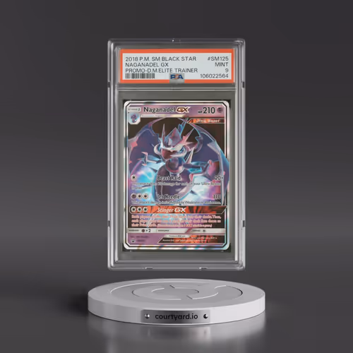 2018 Pokémon SM Black Star Promo #SM125 Naganadel GX - Holo Dragon Majesty Elite Trainer (PSA 9 MINT