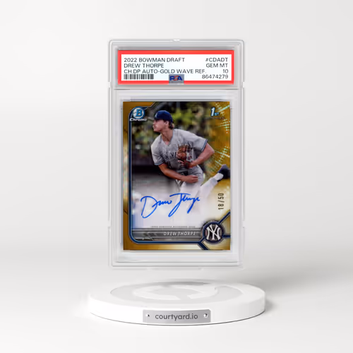 2022 Bowman Draft Chrome Draft Pick Autographs #CDADT Drew Thorpe - Gold Wave Refractor (PSA 10 GEM