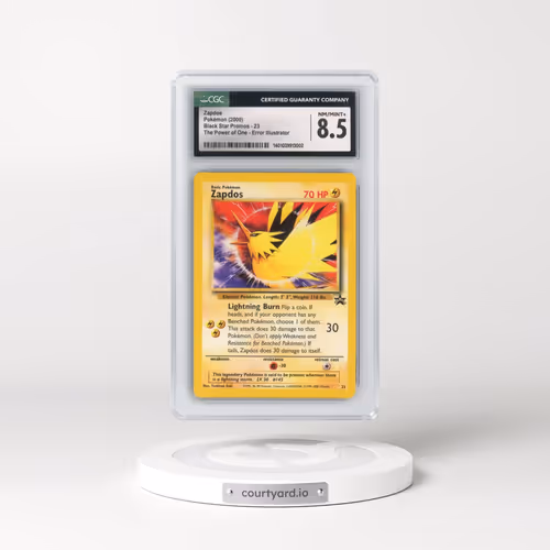 1999 Black Star Promos #23 Zapdos - The Power of One Error Illustrator - Aoki (CGC 8.5 NM-MT+)