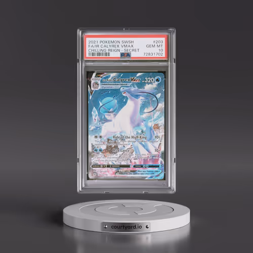 2021 Pokémon Sword & Shield Chilling Reign #203 Ice Rider Calyrex Vmax - Full Art Secret (PSA 10 GEM