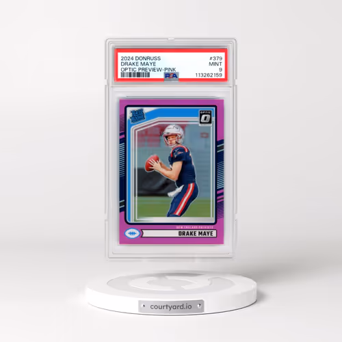 2024 Panini Donruss #379 Drake Maye - Optic Preview-Pink (PSA 9 MINT)