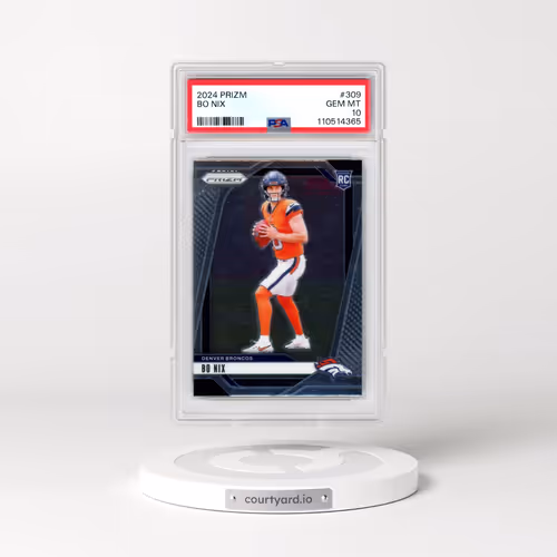 2024 Panini Prizm #309 Bo Nix (PSA 10 GEM MINT)