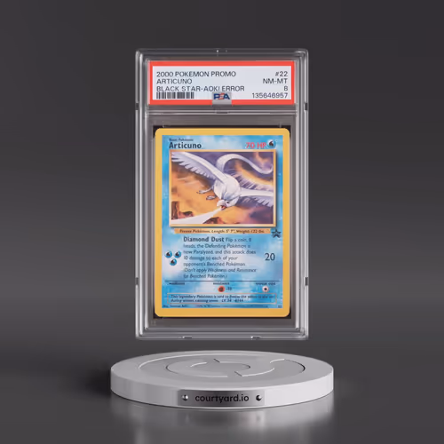 2000 Pokémon Promo Black Star #22 Articuno - Toshinao Aoki Error (PSA 8 NM-MT)