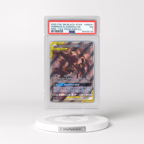 2020 Pokémon SM Black Star Promo #SM241 Umbreon & Darkrai GX - Holo Tag Team Powers Collection (PSA 7 NM)