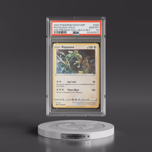 2024 Pokémon Swsh Black Star Promo #029 Rayquaza - Holo Crown Zenith Premium Collection Sea & Sky (PSA 10 GEM MINT)