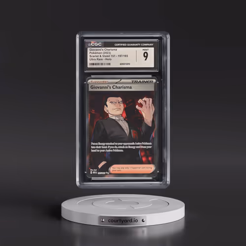 2023 Scarlet & Violet 151 - MEW EN #197/165 Giovanni's Charisma - Ultra Rare Holo (CGC 9 MINT)