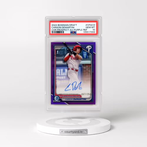 2024 Bowman Draft Chrome Prospect Autographs #CPACD Carson Demartini - Purple Refractor (PSA 10 GEM