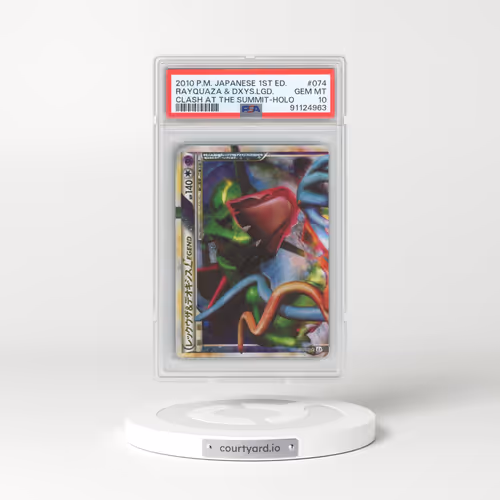 2010 Pokémon Clash at the Summit #074 Rayquaza & Deoxys Legend - 1st Edition Holo (PSA 10 GEM MINT)