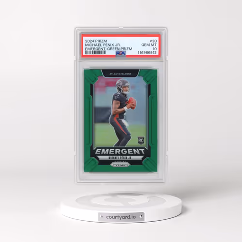 2024 Panini Prizm Emergent #20 Michael Penix Jr. - Green Prizm (PSA 10 GEM MINT)