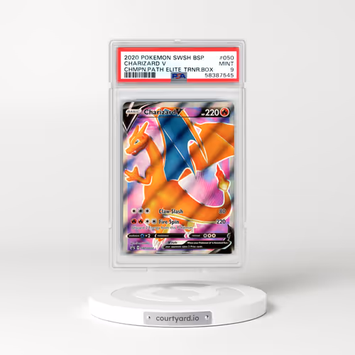 2020 Pokémon Swsh Black Star Promo #050 Charizard V - Holo Champion's Path Elite Trainer Box (PSA 9 MINT)