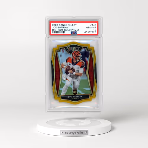 2020 Panini Select #146 Joe Burrow - Die-Cut Gold Prizm (PSA 10 GEM MINT)