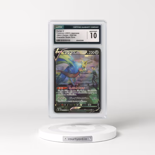 2021 VMAX Climax #250/184 Zacian V - Holo Character Super Rare (CGC 10 GEM MINT)