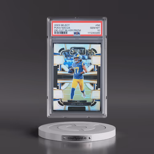 2023 Panini Select #56 Puka Nacua - Die-Cut Silver Prizm (PSA 10 GEM MINT)