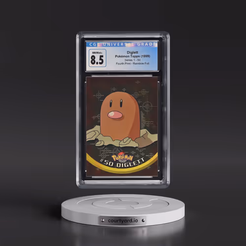 1999 Series 1 (Oval Nintendo Seal) #50 Diglett - Fourth Print (Black Logo) Rainbow Foil (Starbursts)