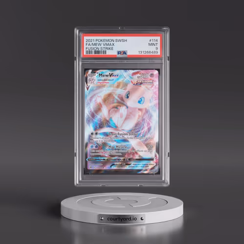 2021 Pokémon Sword & Shield Fusion Strike #114 Mew Vmax - Full Art (PSA 9 MINT)