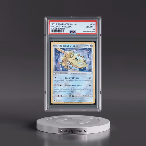 2022 Pokémon Sword & Shield Lost Origin #124 Radiant Steelix - Holo (PSA 10 GEM MINT)