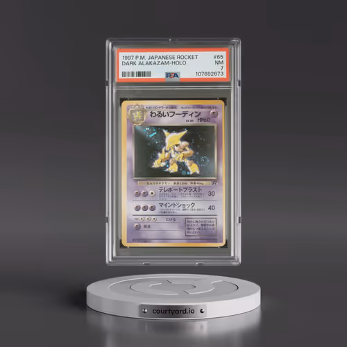 1997 Pokémon Rocket #65 Dark Alakazam - Holo (PSA 7 NM)