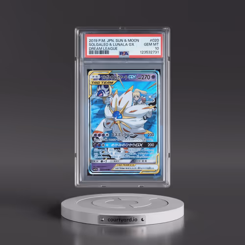 2019 Pokémon Sun & Moon Dream League #020 Solgaleo & Lunala GX - Holo (PSA 10 GEM MINT)
