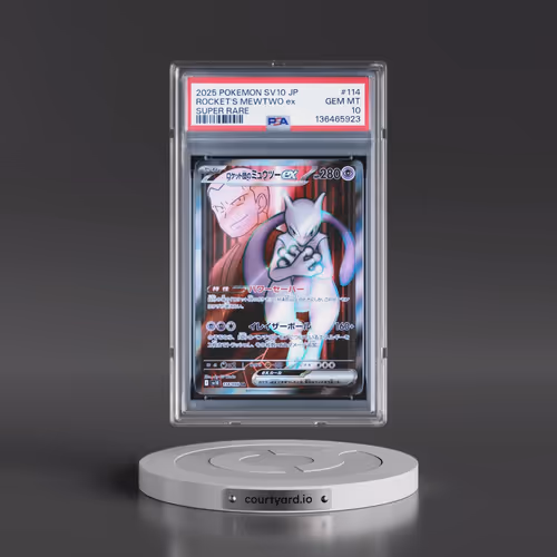 2025 Pokémon SV10-Glory of Team Rocket #114 Team Rocket's Mewtwo EX - Holo Super Rare (PSA 10 GEM MI