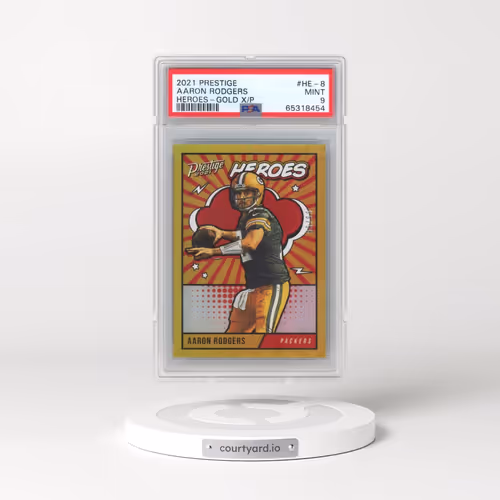 2021 Panini Prestige Heroes #HE-8 Aaron Rodgers - Gold Xtra Points (PSA 9 MINT)