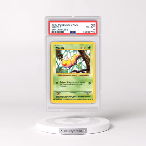 1999 Pokémon Game #69 Weedle - Shadowless (PSA 6 EX-MT)